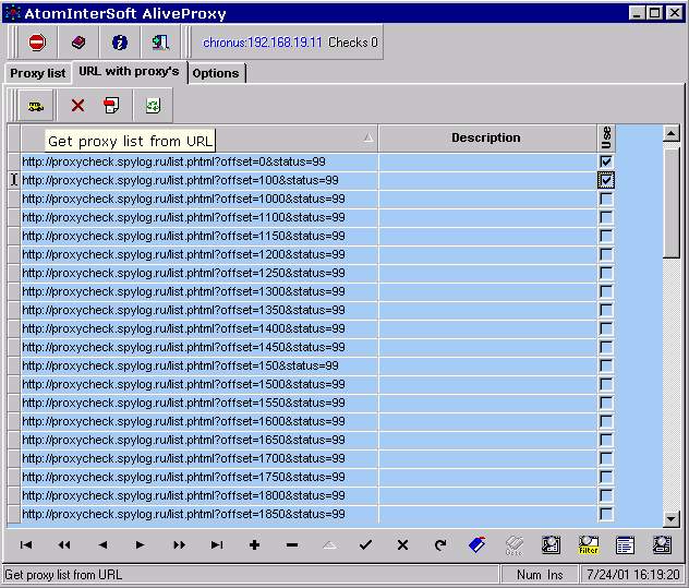 AiS Alive Proxy. Import proxies from intenet pages (ulr).