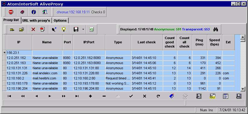 AiS Alive Proxy. Inserting new proxy manualy.